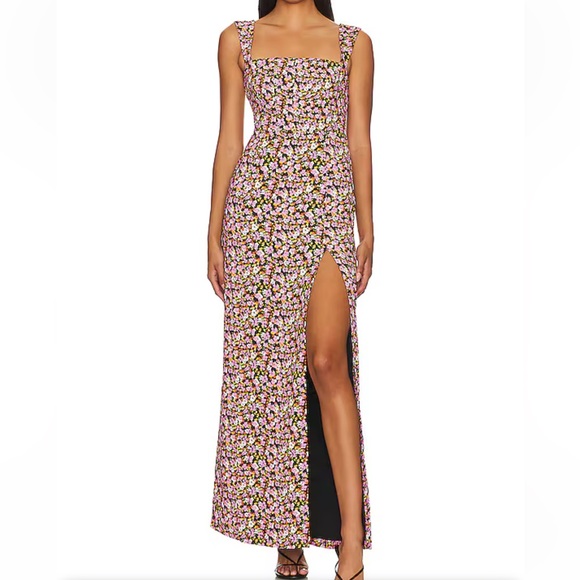 NEW LPA Fiorella Maxi Dress in Fluerel Floral Multi - Picture 1 of 5